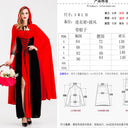 Halloween Retro Palace Dress Little Red Riding Hood Long Dress Cosplay Queen Character Performance Costume