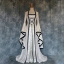 Halloween Cosplay Women Vintage Gothic Medieval Court Dress Flared Long Sleeve Floor Length Gown For Theme Stage Cosplay Show