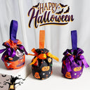 Halloween Treat Drawstring Bag Pumpkin Ghost Skull Hand-held Candy Bags Holiday Party Favors Gift Wrapping Reusable Fabric Bag
