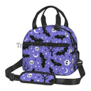 Halloween Bats Insulated Lunch Bag Reusable Thermal Cooler Bento Tote Bags with Adjustable Shoulder Strap for Work Travel Picnic