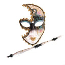 Halloween Mask with Holding Masquerade Mask Party Mask Mardi Gras Mask Venetians Mask for Carnivals