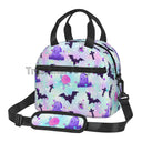Halloween Bats Insulated Lunch Bag Reusable Thermal Cooler Bento Tote Bags with Adjustable Shoulder Strap for Work Travel Picnic
