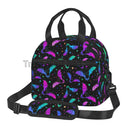 Halloween Bats Insulated Lunch Bag Reusable Thermal Cooler Bento Tote Bags with Adjustable Shoulder Strap for Work Travel Picnic