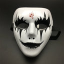Halloween Props Masquerade Performance Full Face Mask Hand-painted White Street Dance Adult Eye Mask Death Clown Black Gold