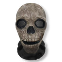 Halloween Ghost Face Full Mask, 3D Printed Stretchable Mesh, Comically Horrifying Cosplay Party Skull Headdress.
