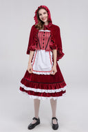 European and American New Halloween Little Red Riding Hood Cos Role-Playing Anime Party Costume Little Red Riding Hood Performance Outfit