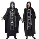 Halloween Evil Vampire Male and Female Wizard Black Robe Mage Dark Hell Devil Couple Costume