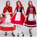 Halloween Retro Palace Dress Little Red Riding Hood Long Dress Cosplay Queen Character Performance Costume