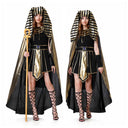 Cross-Border Halloween Egyptian Pharaoh Couple Cosplay Costumes for Men and Women Ancient Greek and Roman King Pharaoh Cleopatra Costumes