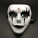 Halloween Props Masquerade Performance Full Face Mask Hand-painted White Street Dance Adult Eye Mask Death Clown Black Gold