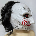 Halloween horror character costume mask, featuring black hair latex full-face mask, suitable for Halloween costume parties, haun