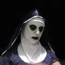 Horror The Nun Mask Cosplay Scary Bloody Demon Ghost Face Latex Masks with Headscarf Halloween Party Costume Terrifying Design