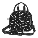 Halloween Bats Insulated Lunch Bag Reusable Thermal Cooler Bento Tote Bags with Adjustable Shoulder Strap for Work Travel Picnic