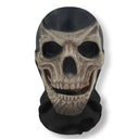Halloween Ghost Face Full Mask, 3D Printed Stretchable Mesh, Comically Horrifying Cosplay Party Skull Headdress.