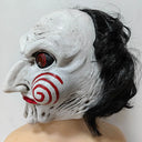 Halloween horror character costume mask, featuring black hair latex full-face mask, suitable for Halloween costume parties, haun