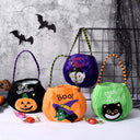 Halloween Candy Bag Pumpkin Tote Trick or Treat Party Favors Goodie Bags Decoration Gift Pouch Witch Pumkin Cat Ghost Pattern