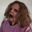 Halloween Lady Mask Realistic Old Man Mask Creepy Human Latex Masks Scary Screaming Headwear Novelty Cosplay Costume Party Props