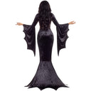 Halloween Bat Witch Dress Womens Gothic Vampire Ghost Bride Long Gown Look Bell Sleeve Masquerade Party Performance
