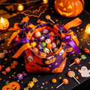 Halloween Treat Drawstring Bag Pumpkin Ghost Skull Hand-held Candy Bags Holiday Party Favors Gift Wrapping Reusable Fabric Bag