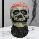 Halloween Ghost Face Full Mask, 3D Printed Stretchable Mesh, Comically Horrifying Cosplay Party Skull Headdress.