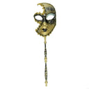 Halloween Mask with Holding Masquerade Mask Party Mask Mardi Gras Mask Venetians Mask for Carnivals
