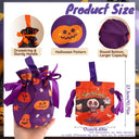 Halloween Treat Drawstring Bag Pumpkin Ghost Skull Hand-held Candy Bags Holiday Party Favors Gift Wrapping Reusable Fabric Bag