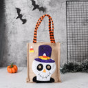 Halloween New Year's Eve Decorations Linen Tote Bag Fun Graphics, Unique Trick small Handbag, Pumpkin Candy Bag Accessory Props