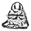 Halloween Bats Insulated Lunch Bag Reusable Thermal Cooler Bento Tote Bags with Adjustable Shoulder Strap for Work Travel Picnic