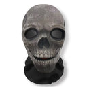 Halloween Ghost Face Full Mask, 3D Printed Stretchable Mesh, Comically Horrifying Cosplay Party Skull Headdress.