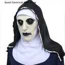 Horror The Nun Mask Cosplay Scary Bloody Demon Ghost Face Latex Masks with Headscarf Halloween Party Costume Terrifying Design