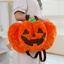 Halloween Pumpkin Backpack Stuffed Horror Trick or Treat Bags for Candy Pumpkin Schoolbag Gift for Kids Girl Boy