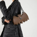Halloween Bat Design Crossbody Bag Women's Fashion Unique Style Vintage Single Shoulder Bag Polyester Lining