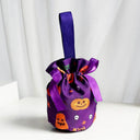 Halloween Treat Drawstring Bag Pumpkin Ghost Skull Hand-held Candy Bags Holiday Party Favors Gift Wrapping Reusable Fabric Bag
