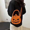 Halloween Pumpkin Crossbody Bag Women Shoulder Handbag Cute Cartoon Lantern Pouch Portable Party Cosplay Gift Purse