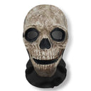 Halloween Ghost Face Full Mask, 3D Printed Stretchable Mesh, Comically Horrifying Cosplay Party Skull Headdress.