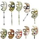 Halloween Mask with Holding Masquerade Mask Party Mask Mardi Gras Mask Venetians Mask for Carnivals